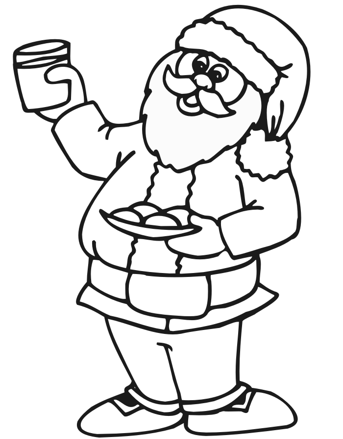 Free Santa Coloring Pages Printable Cheer 6