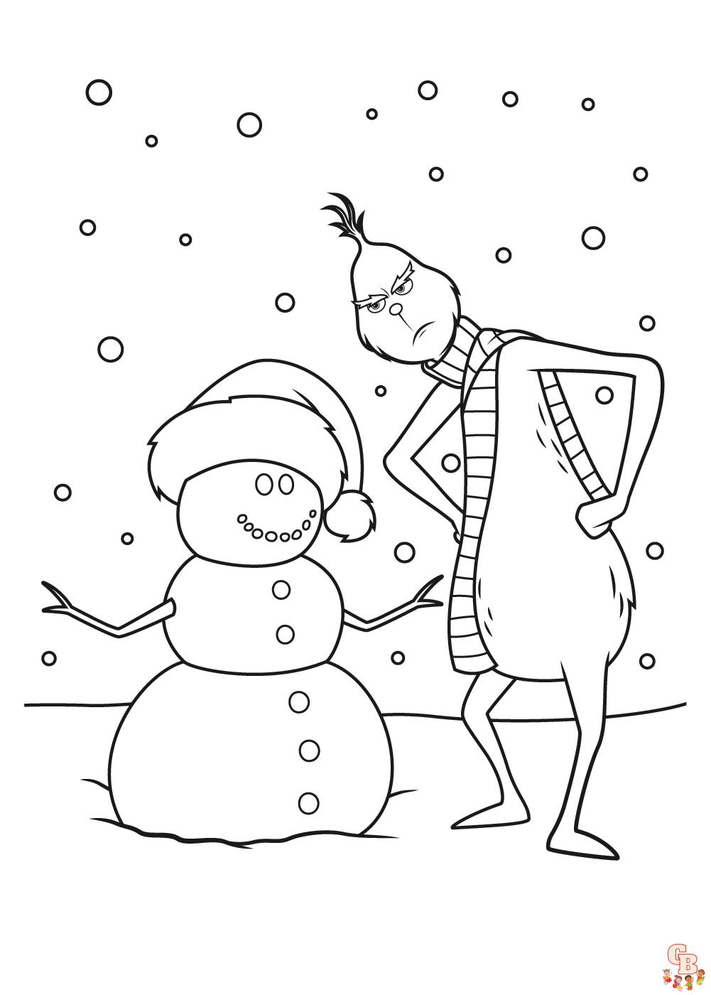 Grinch Coloring Pages Printable Cheer 12