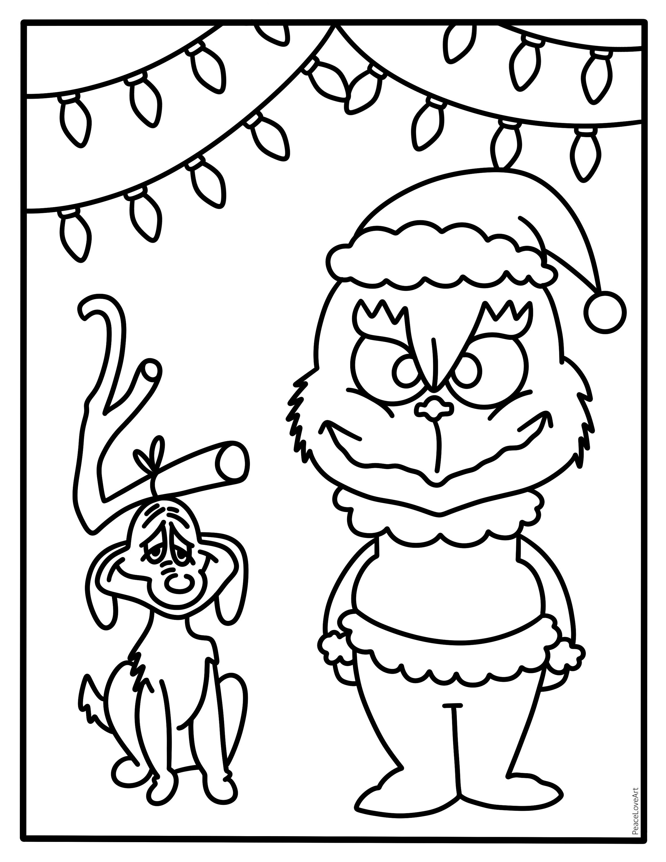 Grinch Coloring Pages Printable Cheer 25