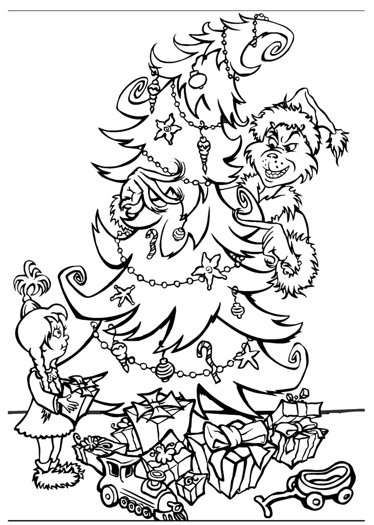 Grinch Coloring Pages Printable Cheer 7