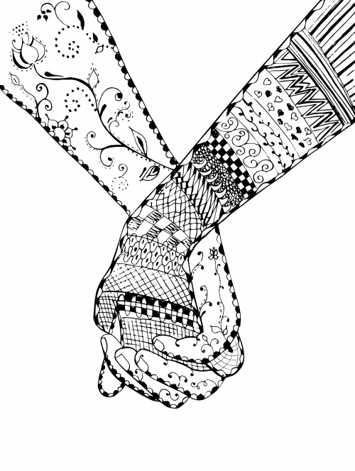 Loving Holding Hands Coloring Pages Printable 24