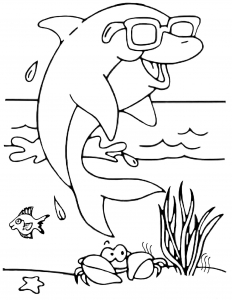 Playful Dolphin Coloring Pages Printable 11