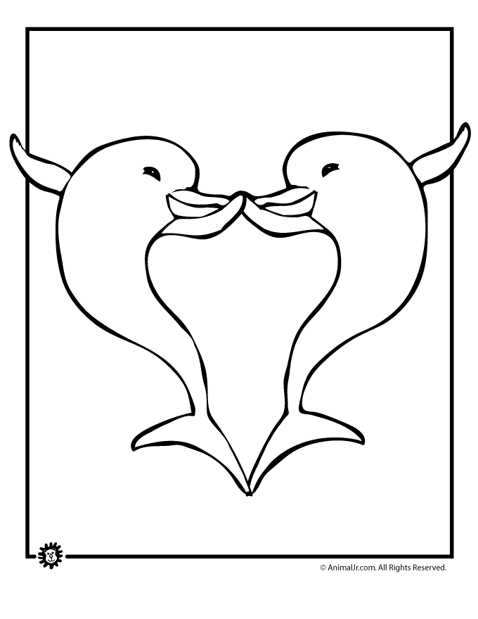 Playful Dolphin Coloring Pages Printable 16