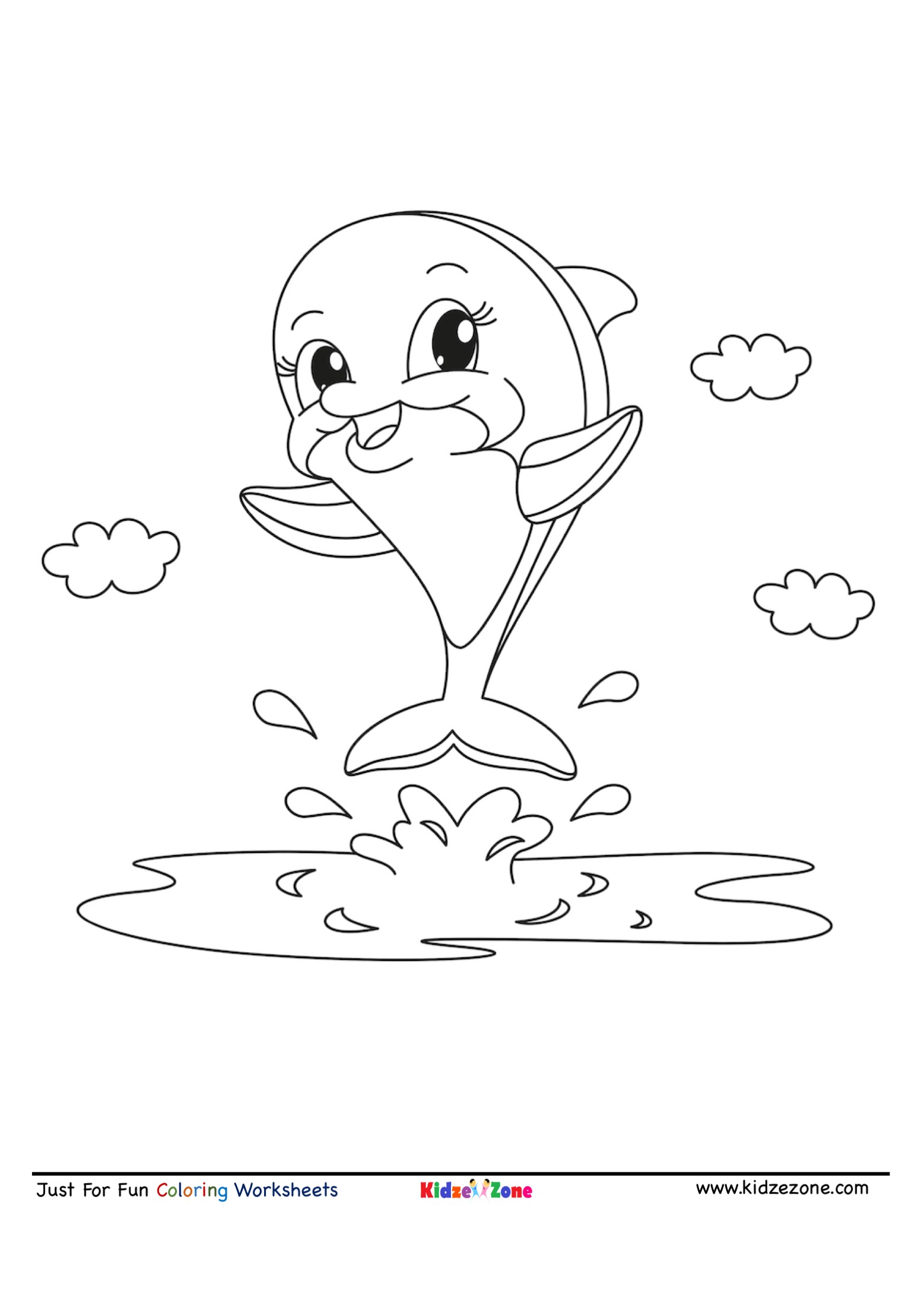 Playful Dolphin Coloring Pages Printable 27