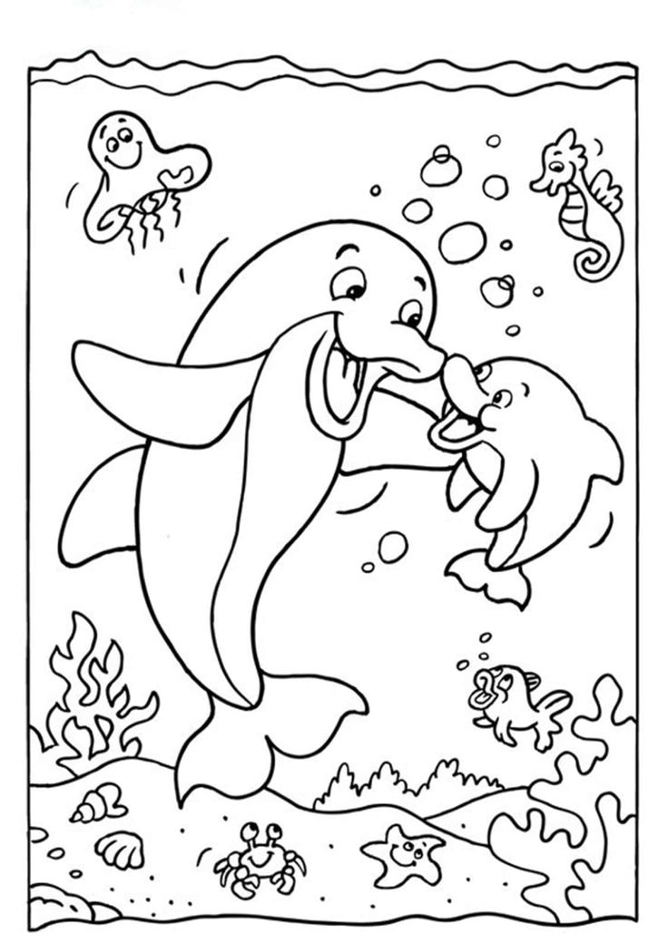 Playful Dolphin Coloring Pages Printable 30