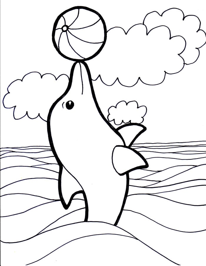 Playful Dolphin Coloring Pages Printable 31