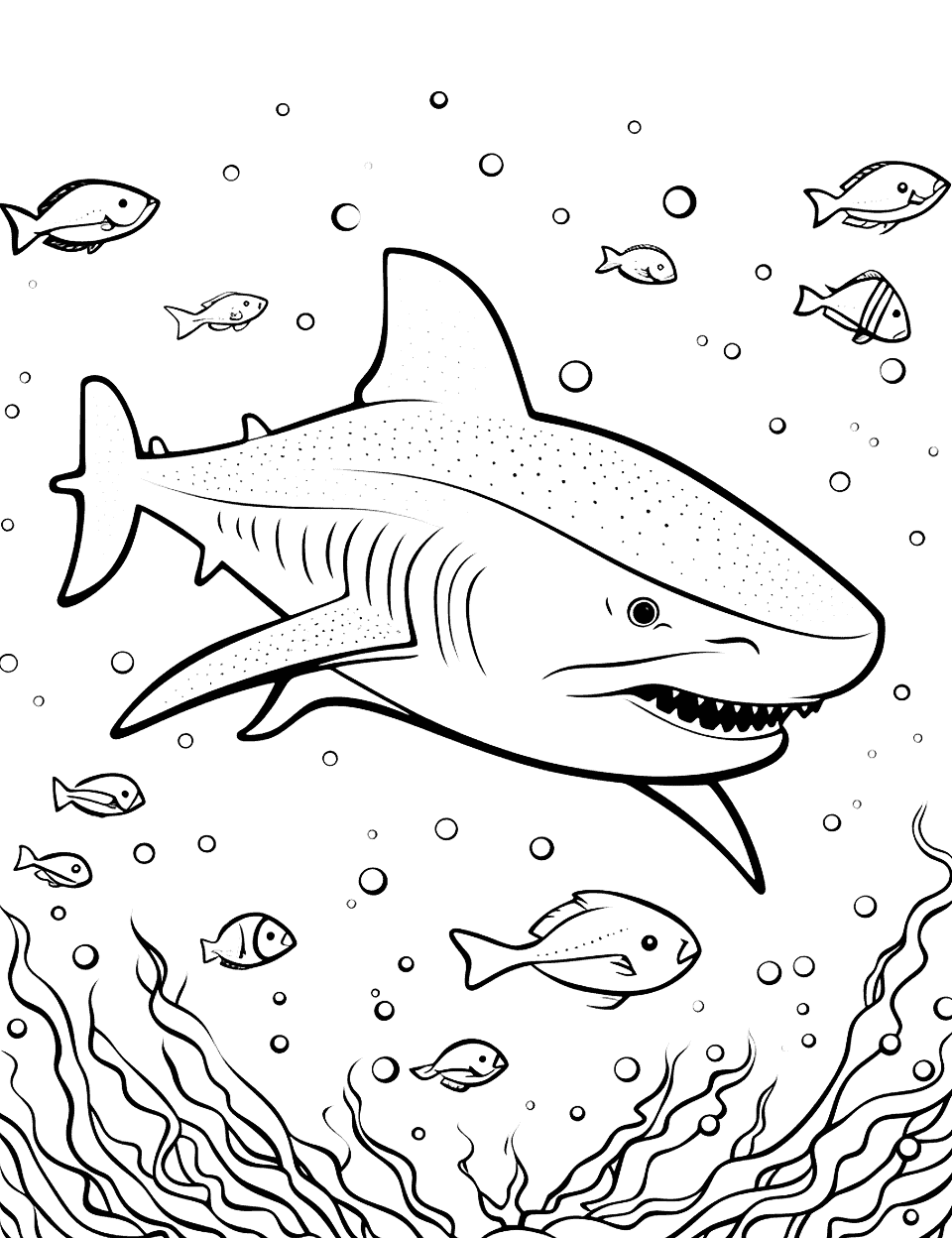 Thrilling Shark Coloring Pages Printable 13