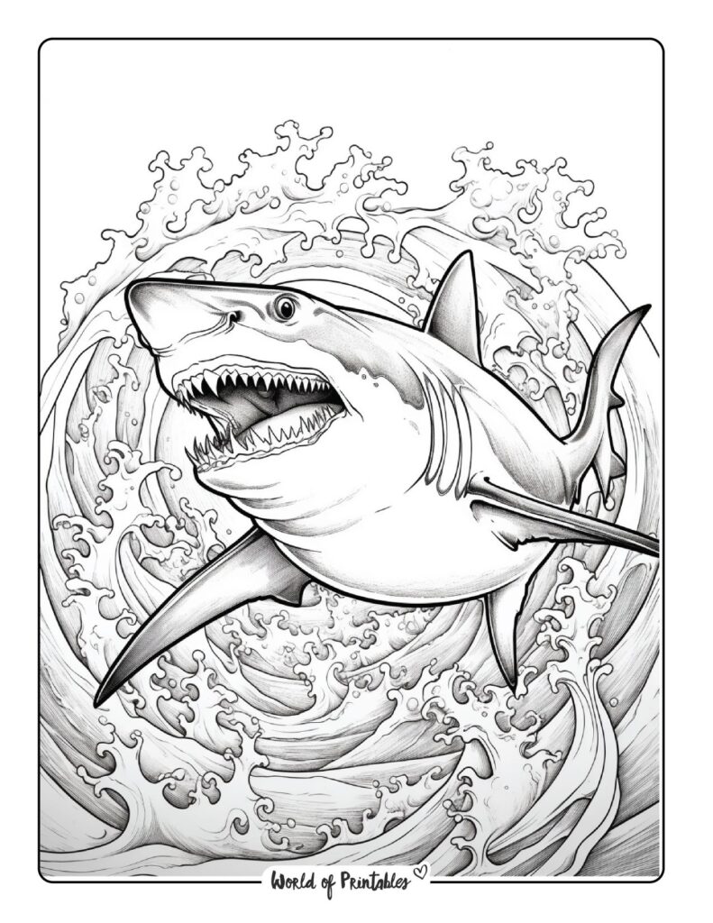 thrilling shark coloring pages printable jpg