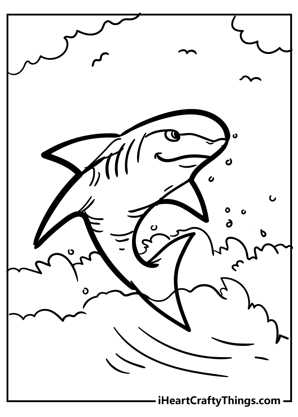 Thrilling Shark Coloring Pages Printable 33