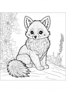 adorable foxes coloring pages printable jpg