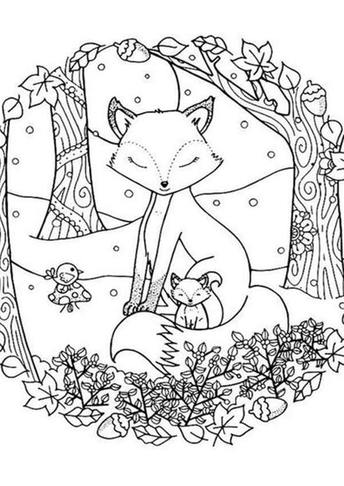 30 Adorable Foxes Coloring Pages Printable 25