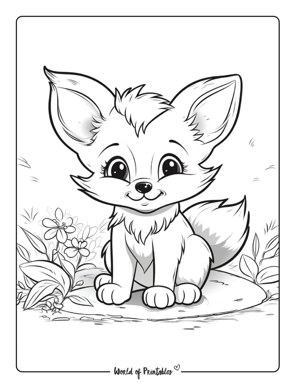 30 Adorable Foxes Coloring Pages Printable 9