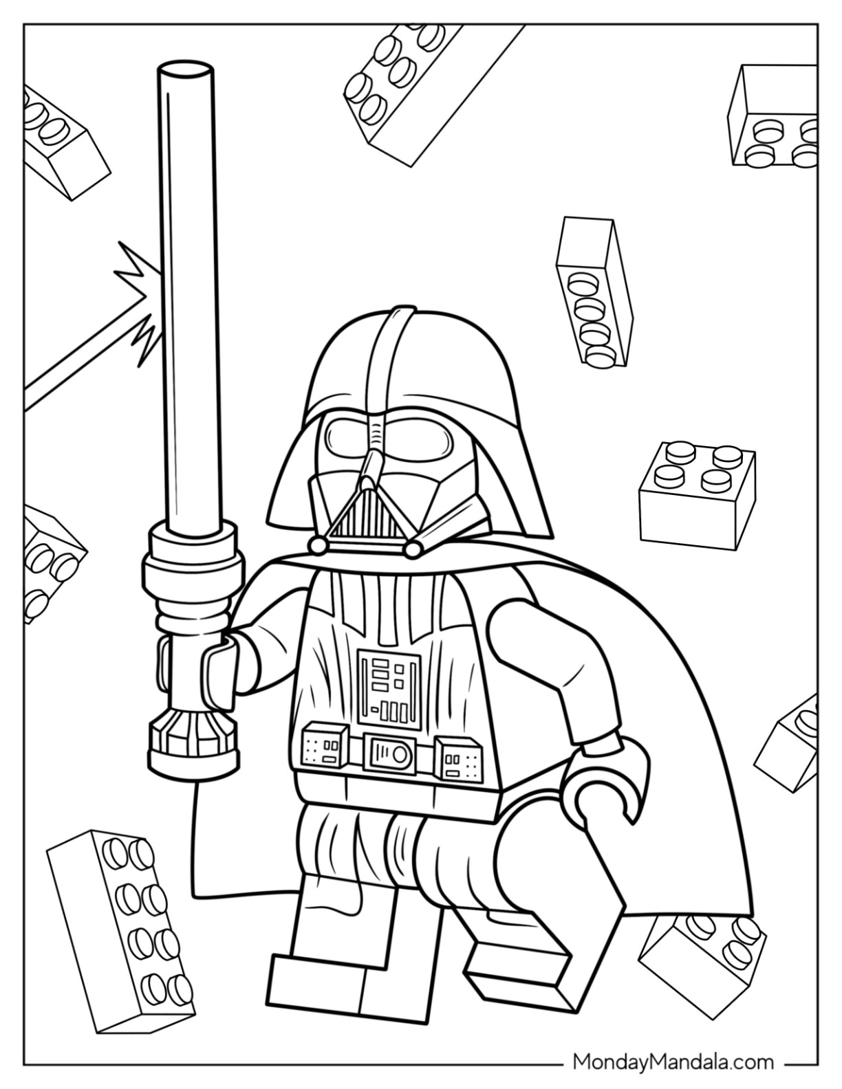 30 Epic Lightsaber Duel Coloring Pages Printable 20