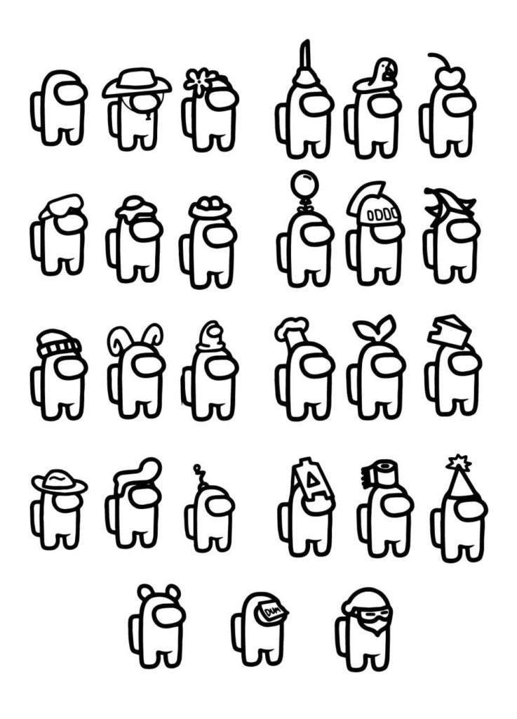 31 Among Us Character Coloring Pages Printable 2