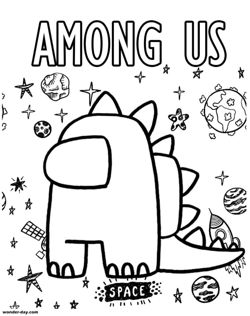 31 Among Us Character Coloring Pages Printable 27