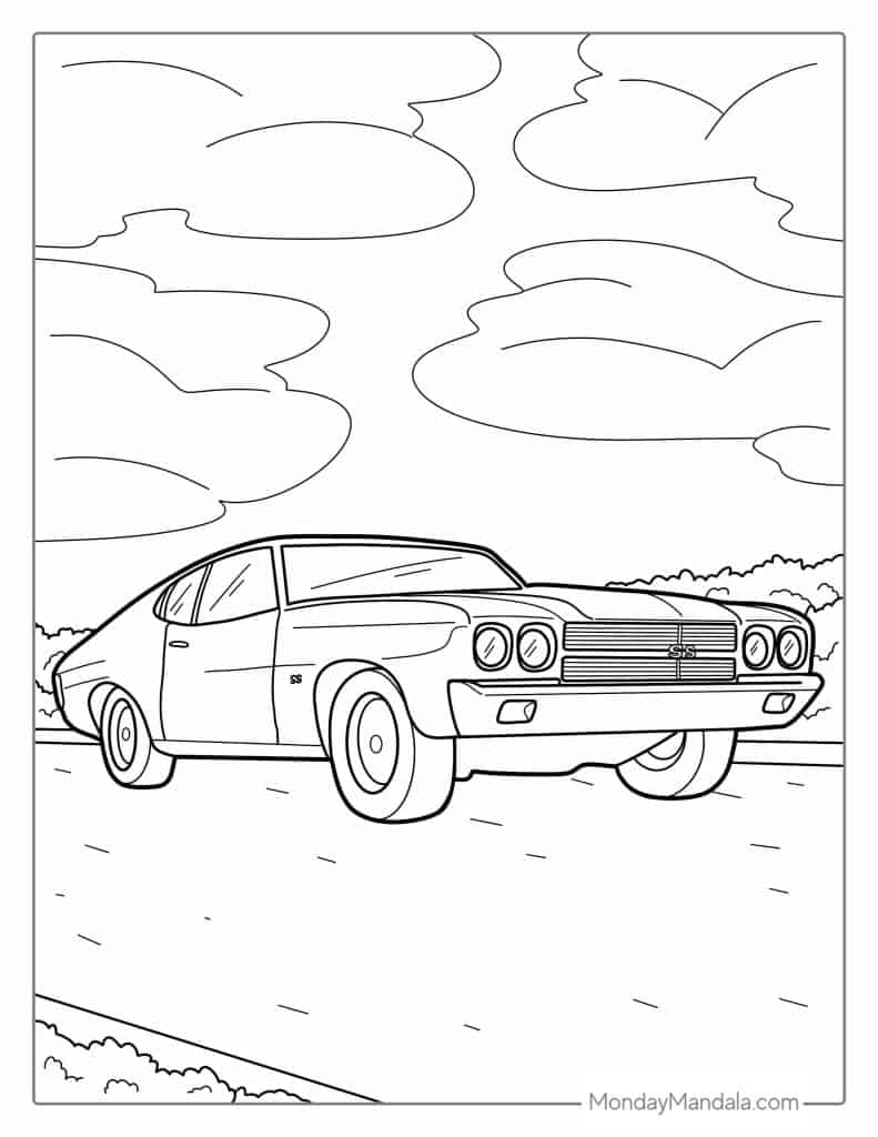 31 Chevelle SS Coloring Pages Printable 1