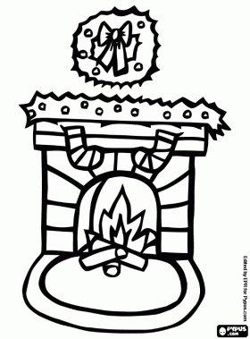 fireplace coloring page printable jpg