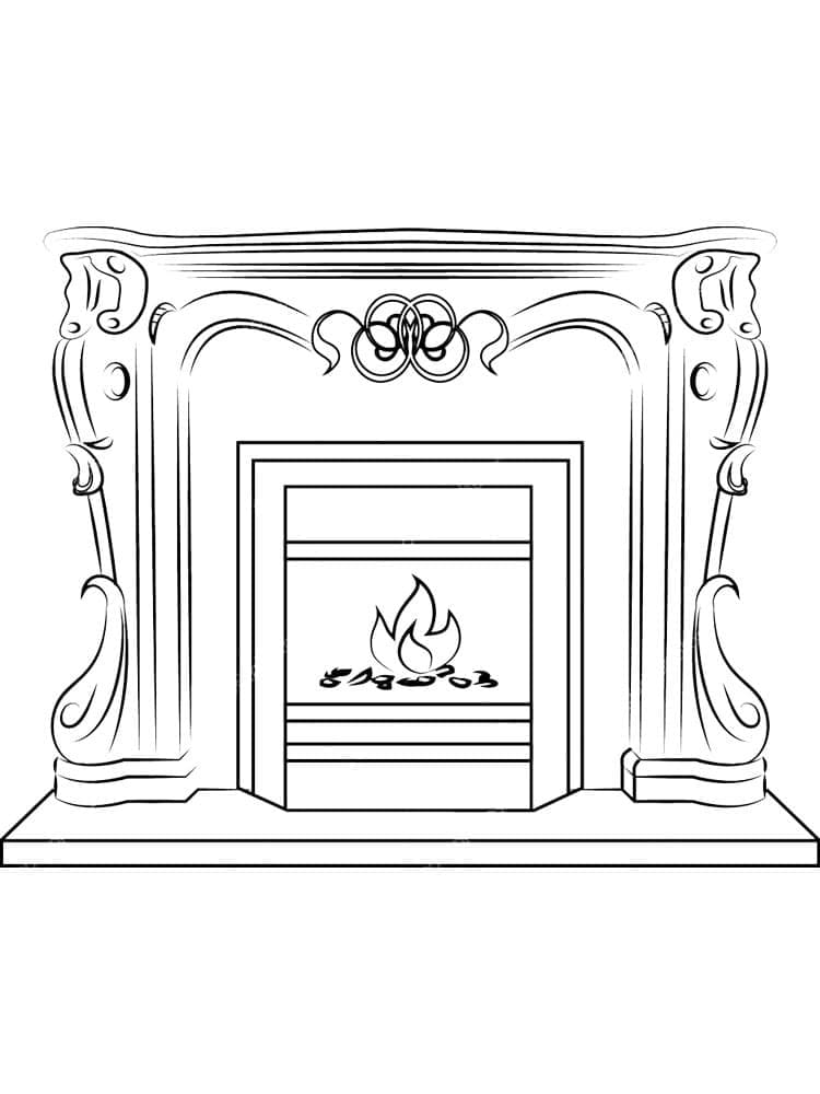 fireplace coloring page printable jpg