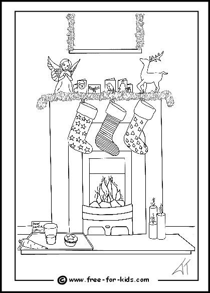 31 Fireplace Coloring Page Printable 20