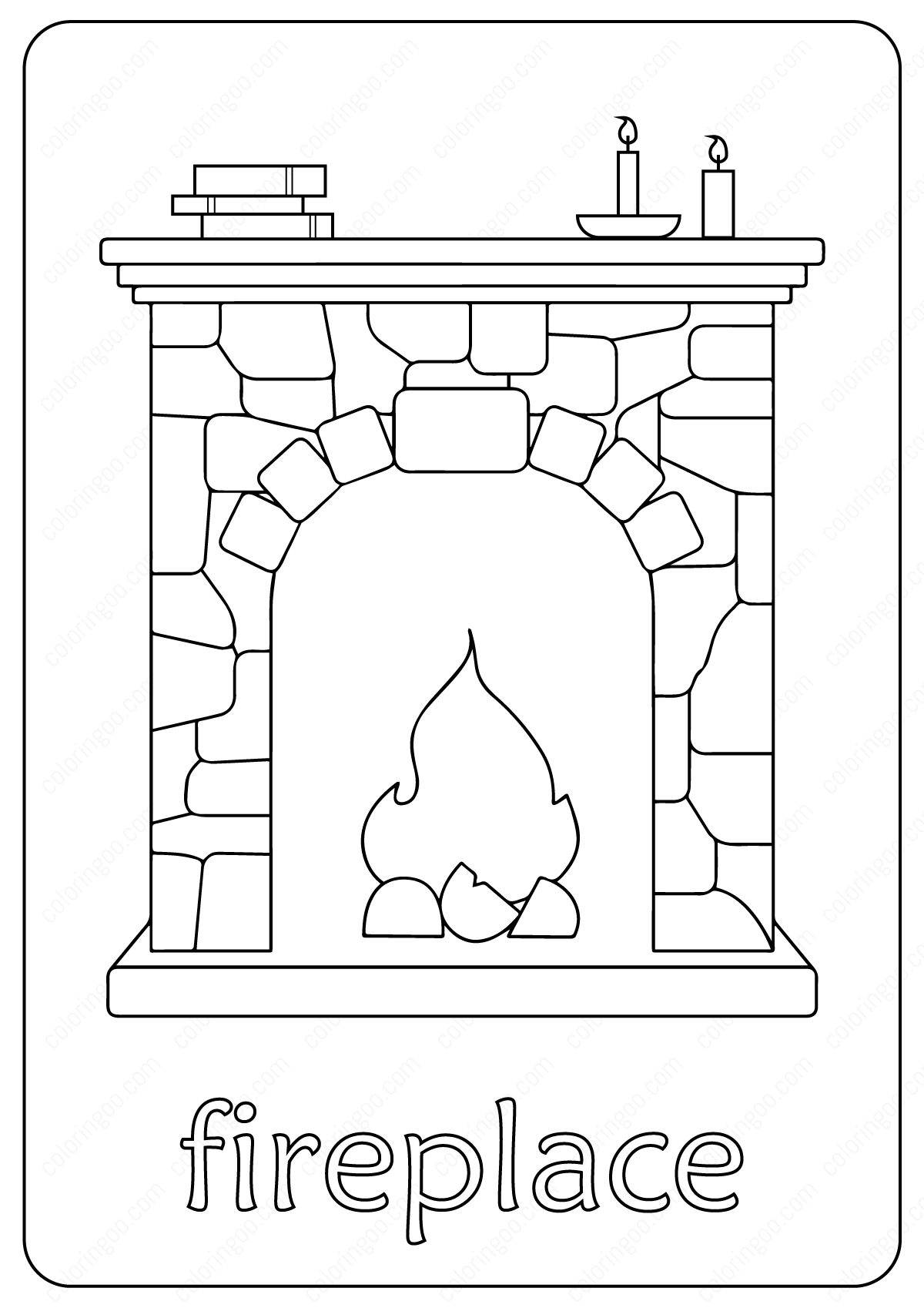 31 Fireplace Coloring Page Printable 24