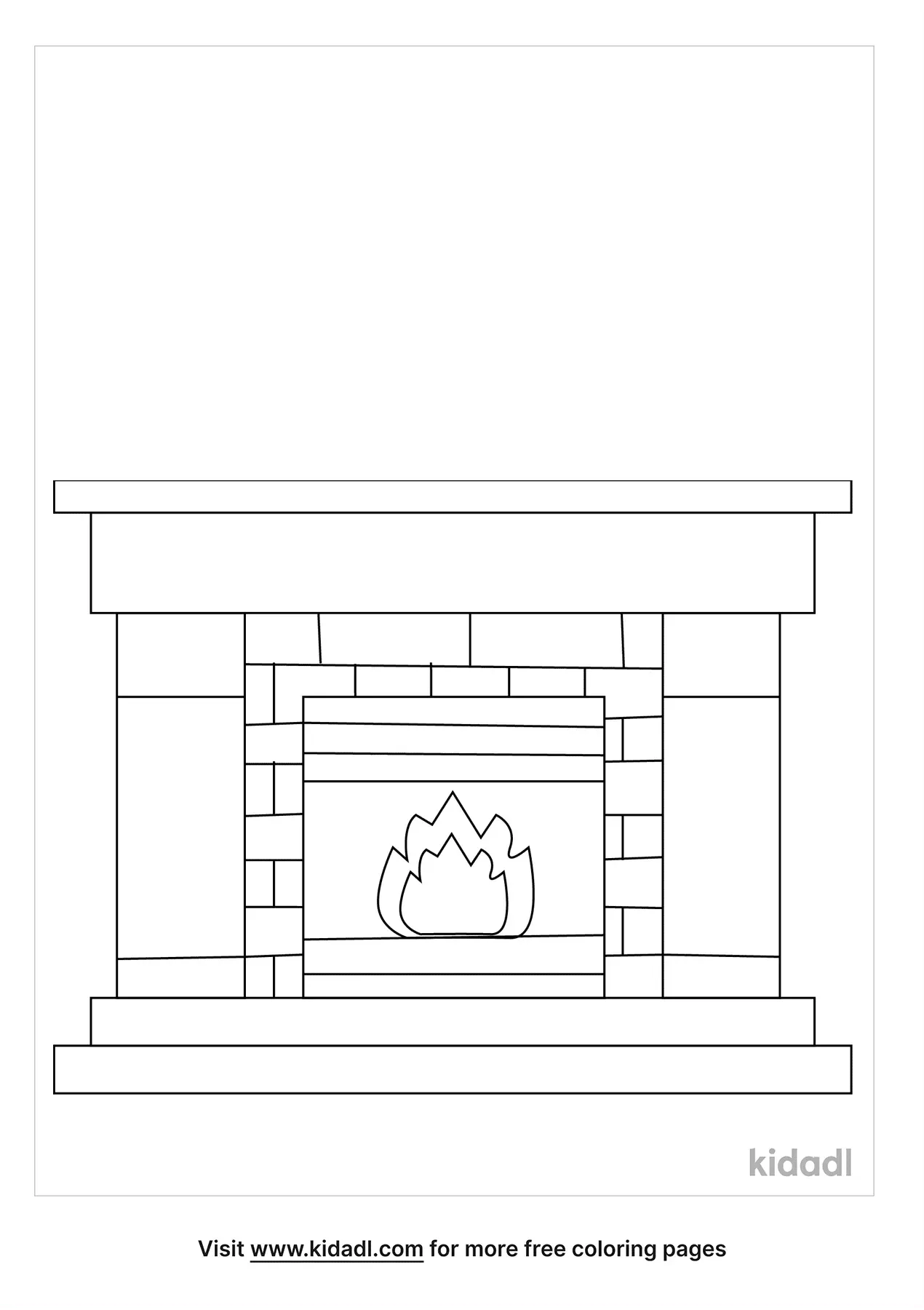 fireplace coloring page printable jpg