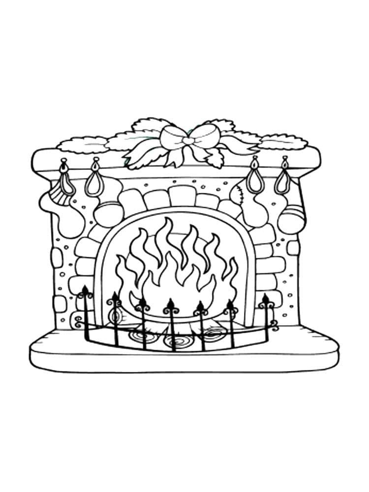 31 Fireplace Coloring Page Printable 27