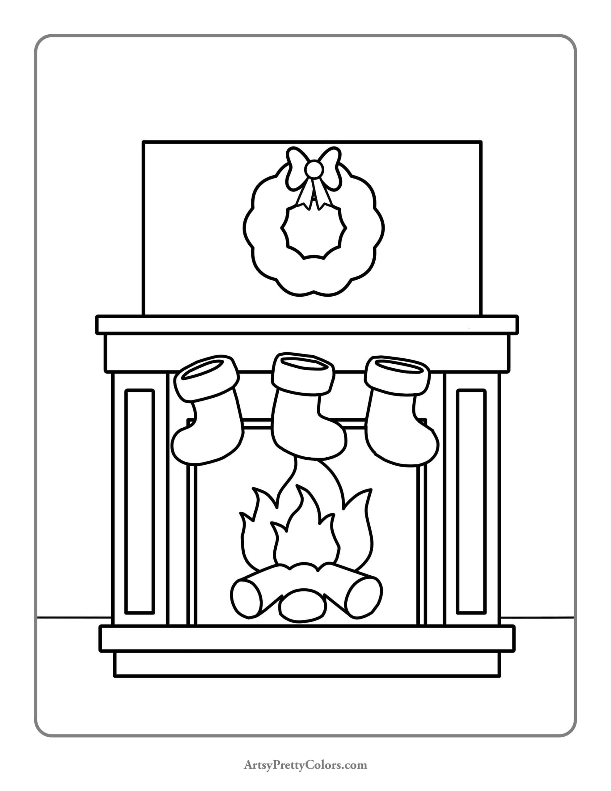 31 Fireplace Coloring Page Printable 28