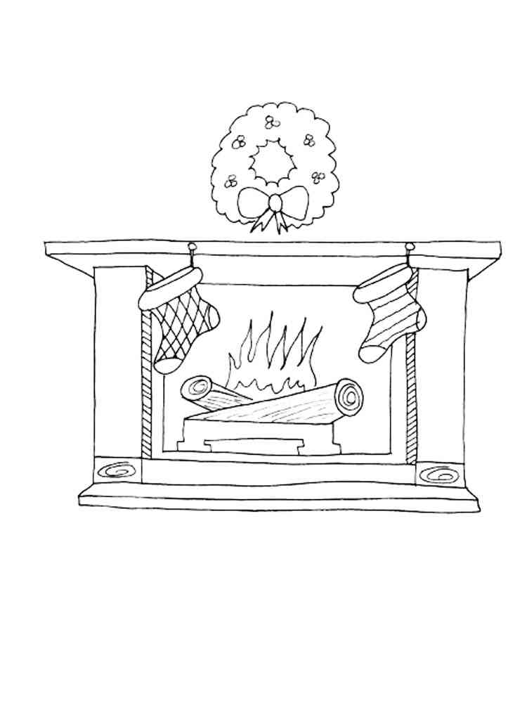 31 Fireplace Coloring Page Printable 3