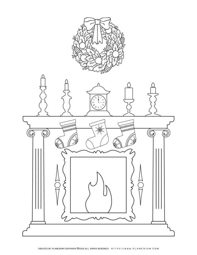 31 Fireplace Coloring Page Printable 31