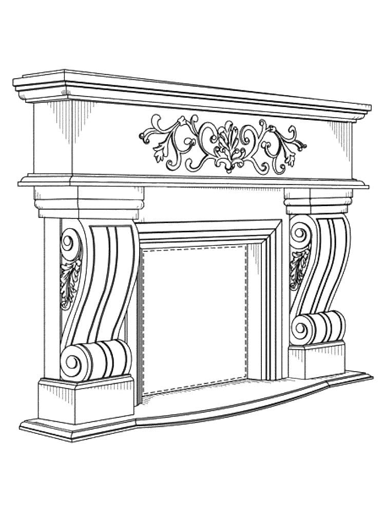 31 Fireplace Coloring Page Printable 35