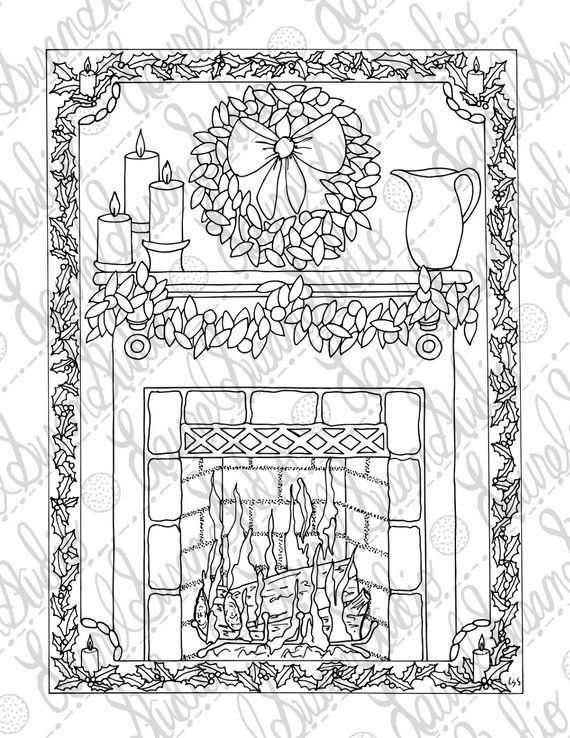 31 Fireplace Coloring Page Printable 7