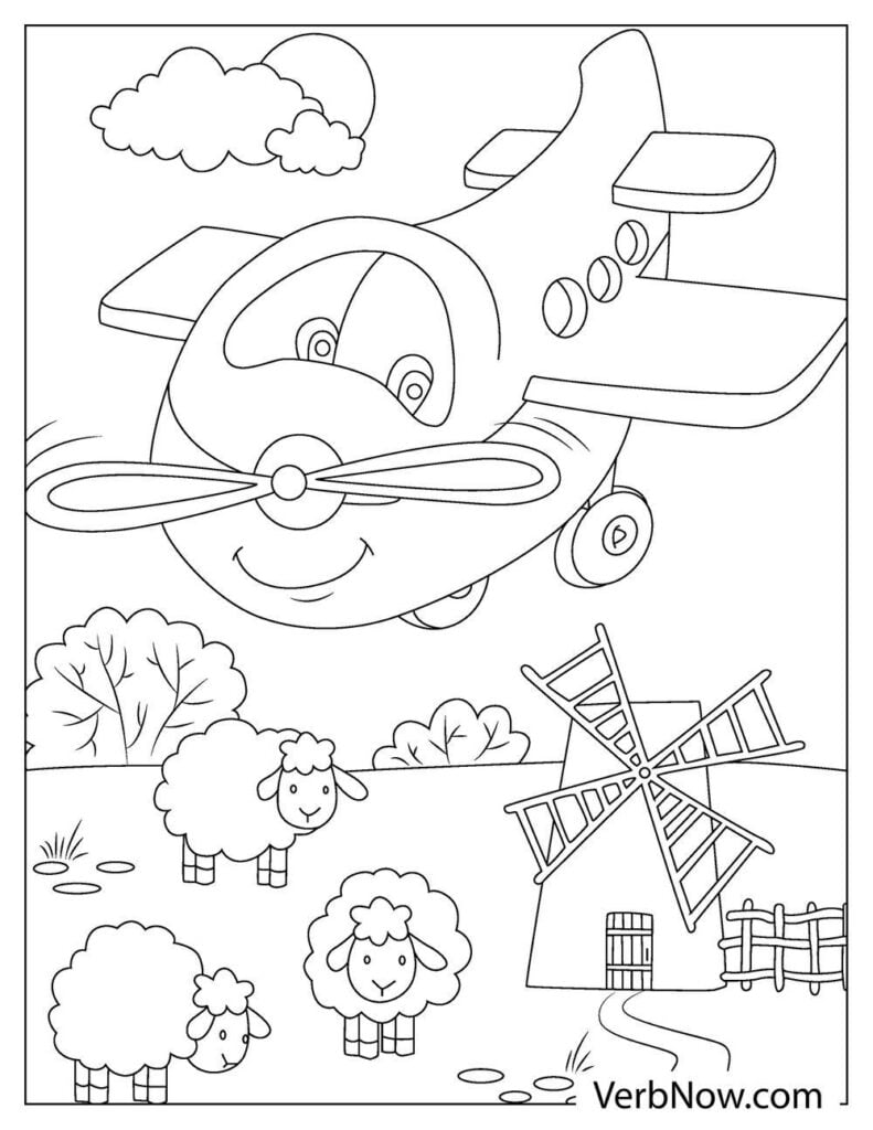 high flying airplane coloring pages printable jpg