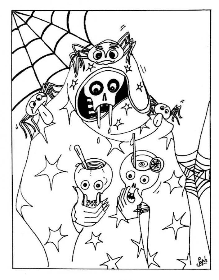 31 Spooky Skeleton Coloring Pages for Kids Printable 16