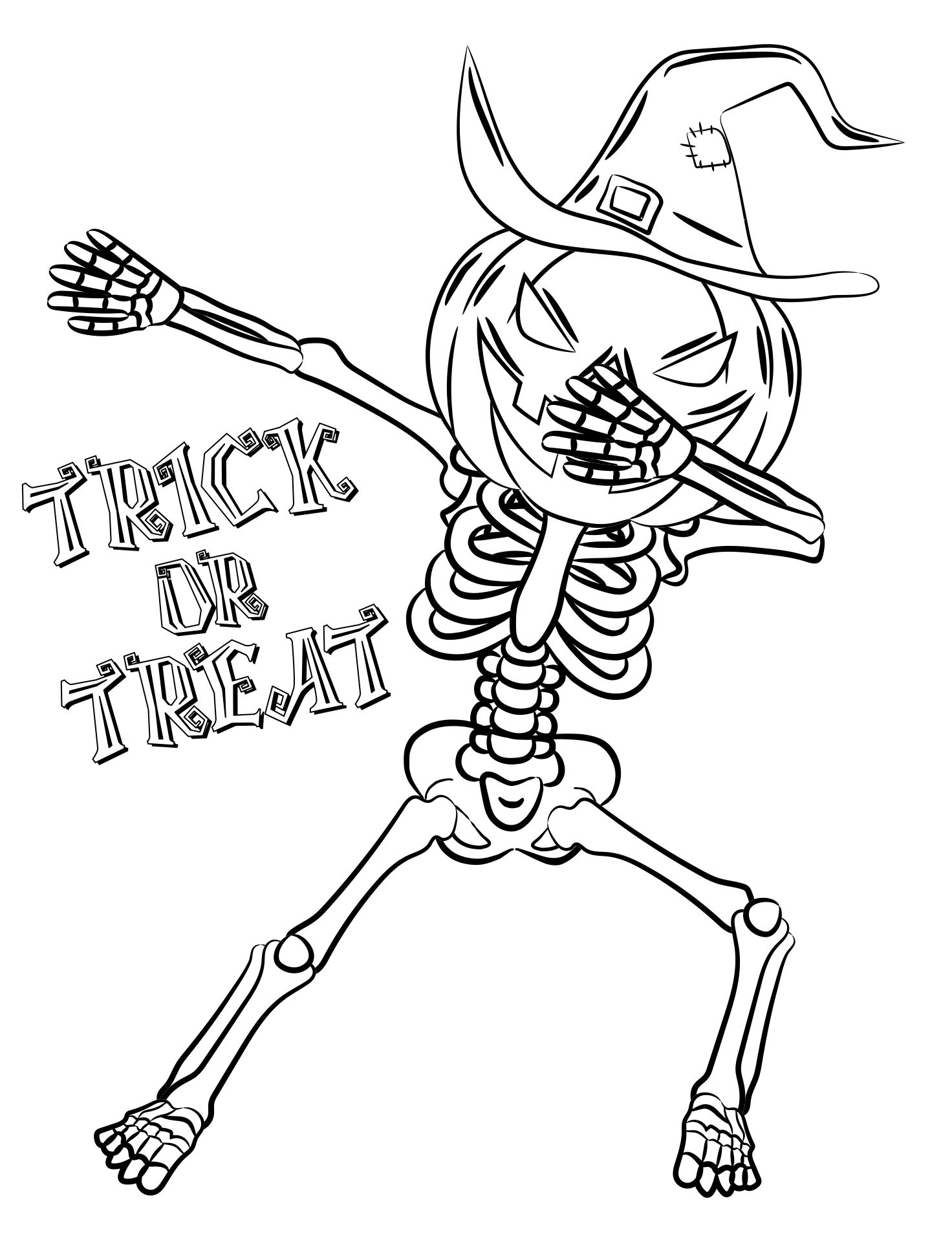 31 Spooky Skeleton Coloring Pages for Kids Printable 2