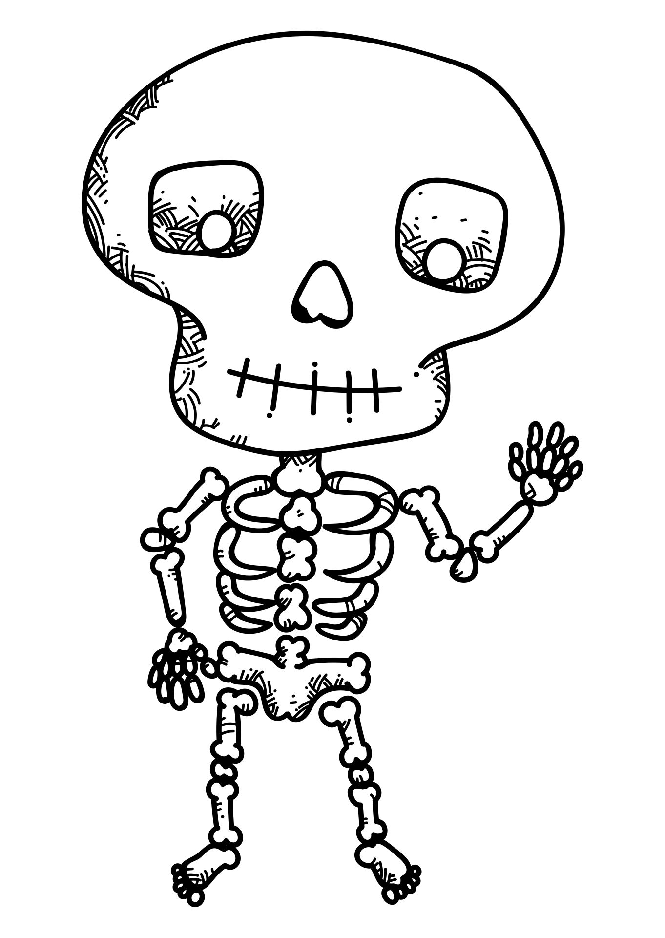 31 Spooky Skeleton Coloring Pages for Kids Printable 25