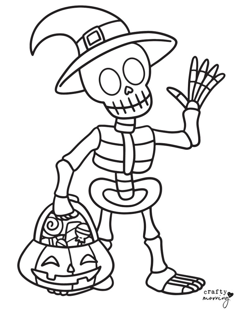 31 Spooky Skeleton Coloring Pages for Kids Printable 32