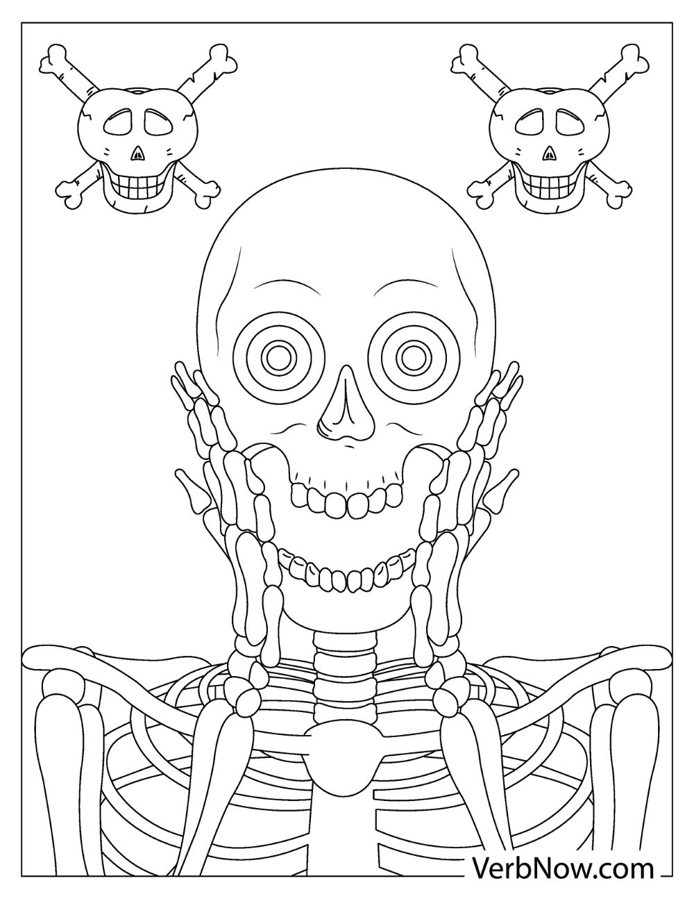 31 Spooky Skeleton Coloring Pages for Kids Printable 4