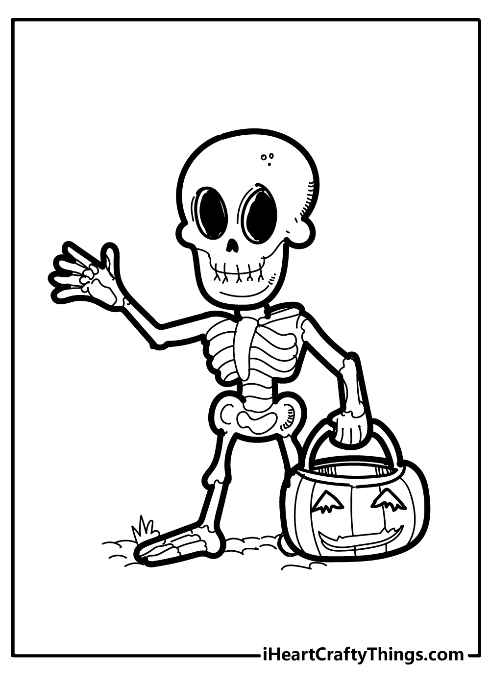 31 Spooky Skeleton Coloring Pages for Kids Printable 5