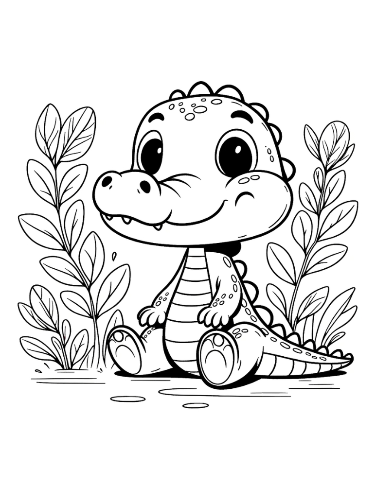 32 Alligator Coloring Pages PDF Printable 3