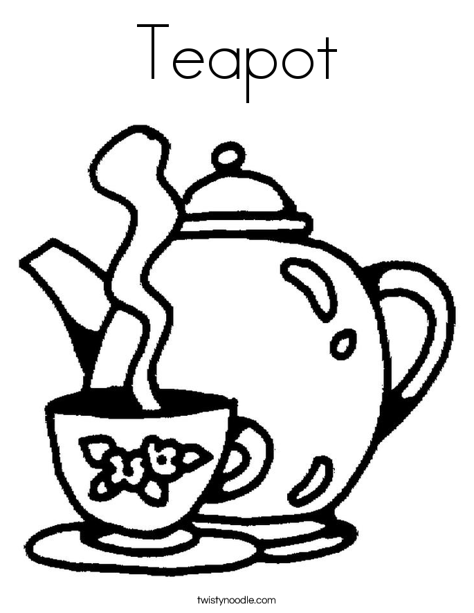 32 Charming Teapot Coloring Pages Printable 3