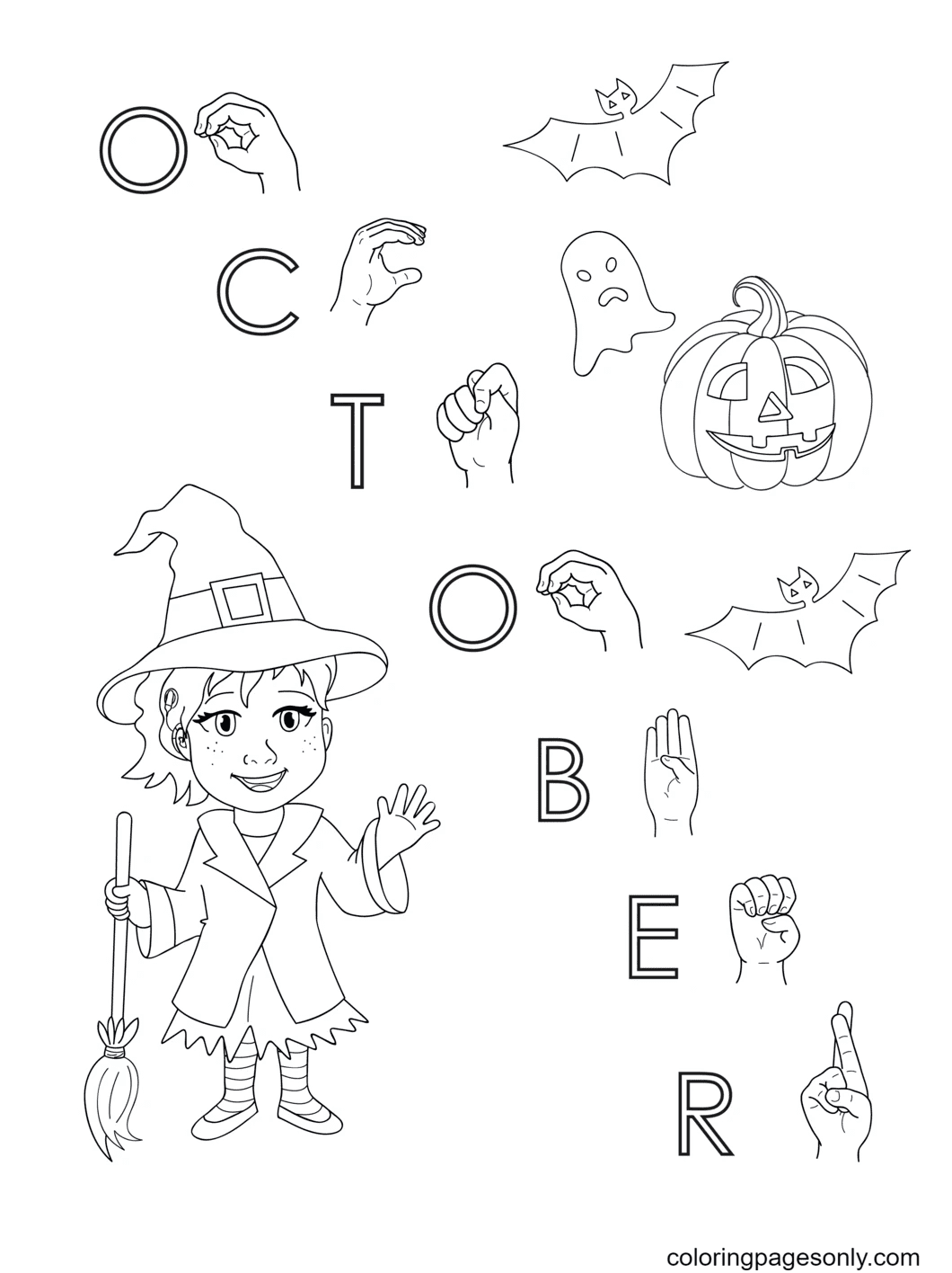 32 Festive October Coloring Pages Printable 17