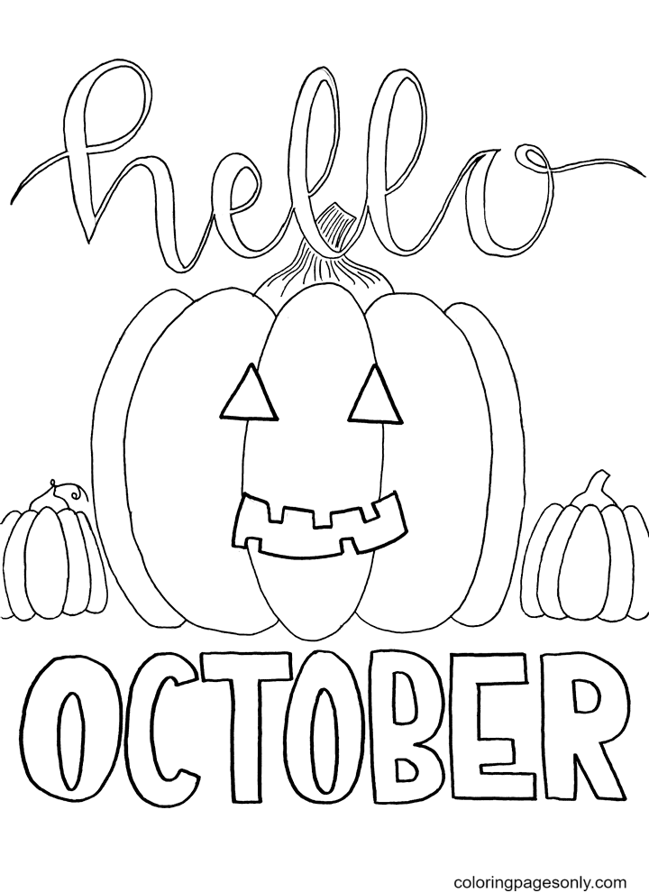 32 Festive October Coloring Pages Printable 3