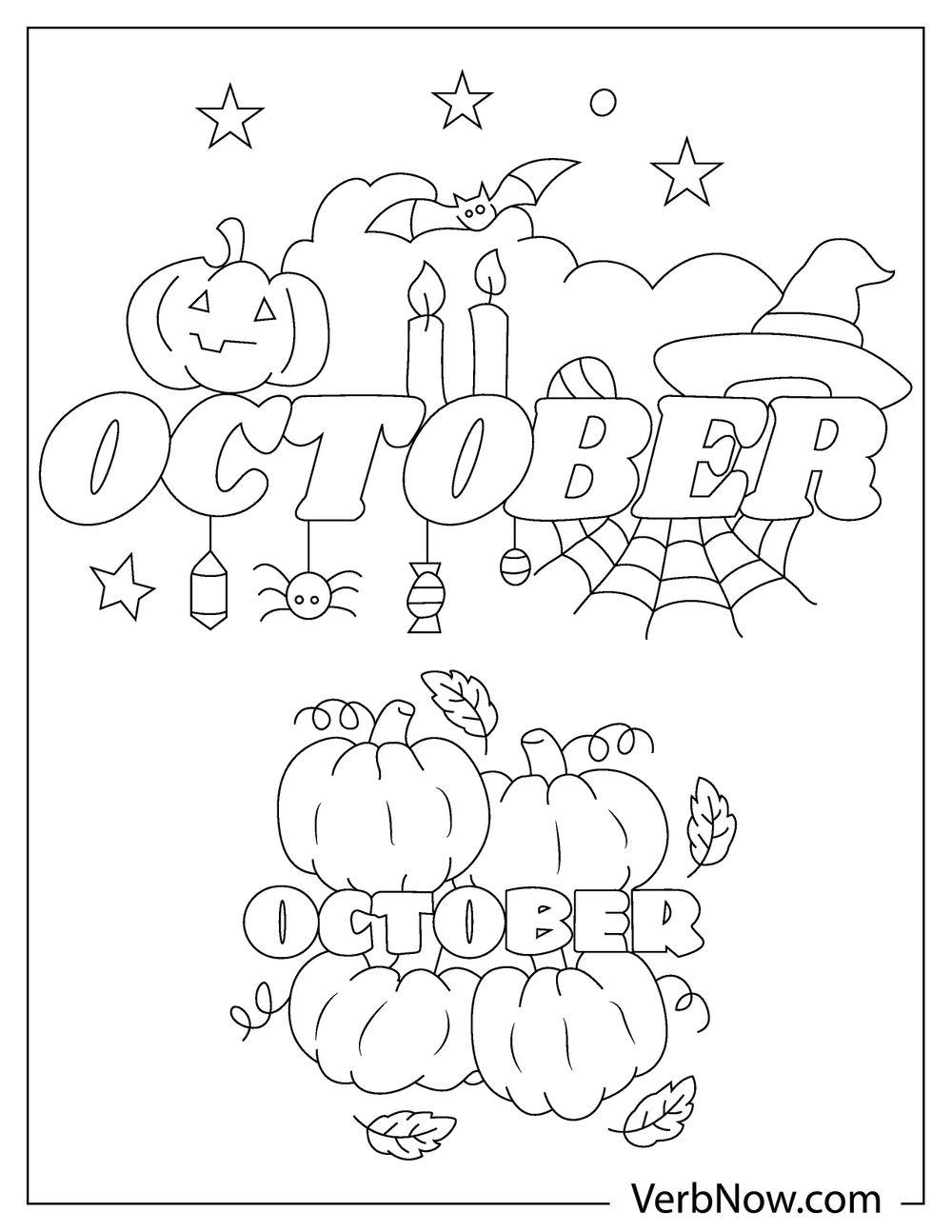 32 Festive October Coloring Pages Printable 4