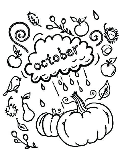 32 Festive October Coloring Pages Printable 6