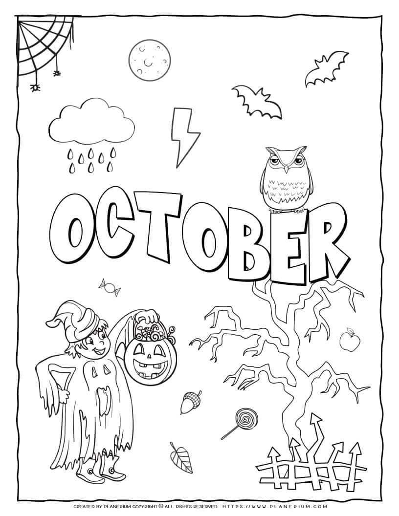 32 Festive October Coloring Pages Printable 8