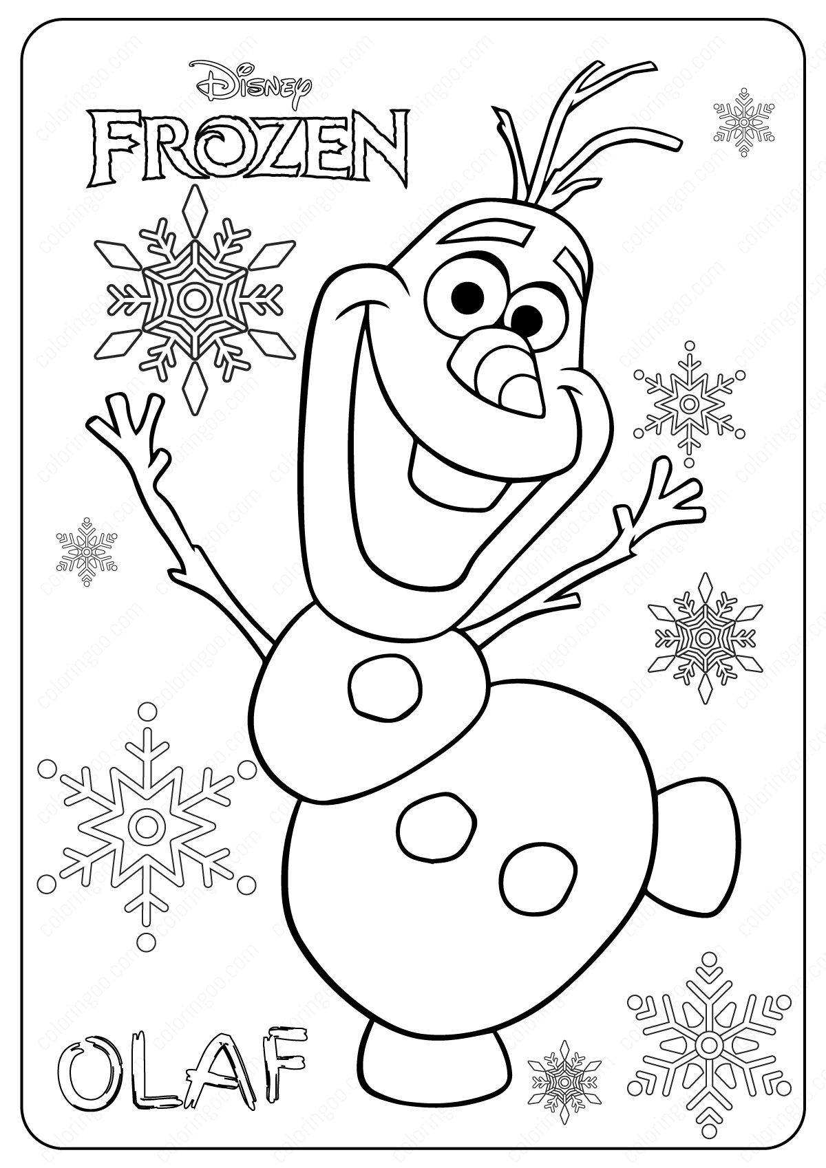 32 Frozens Olaf Coloring Pages Printable 1