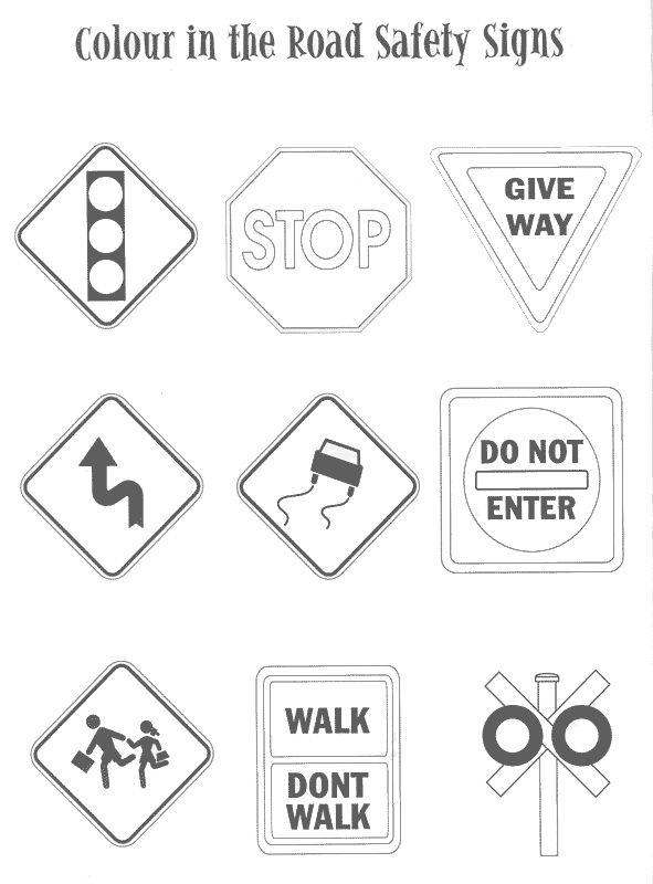 preschool traffic signs coloring pages printable jpg