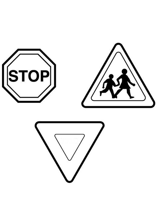 32 Preschool Traffic Signs Coloring Pages Printable 3