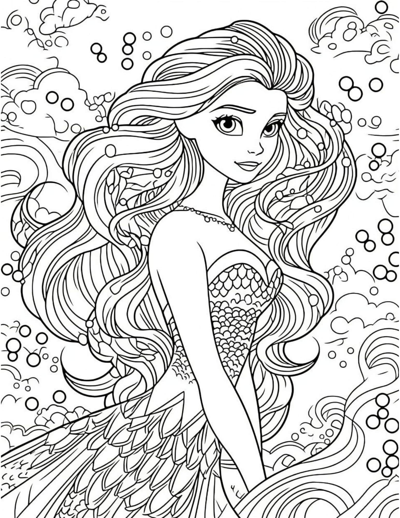 32 Spooky Evil Mermaid Coloring Pages Printable 14