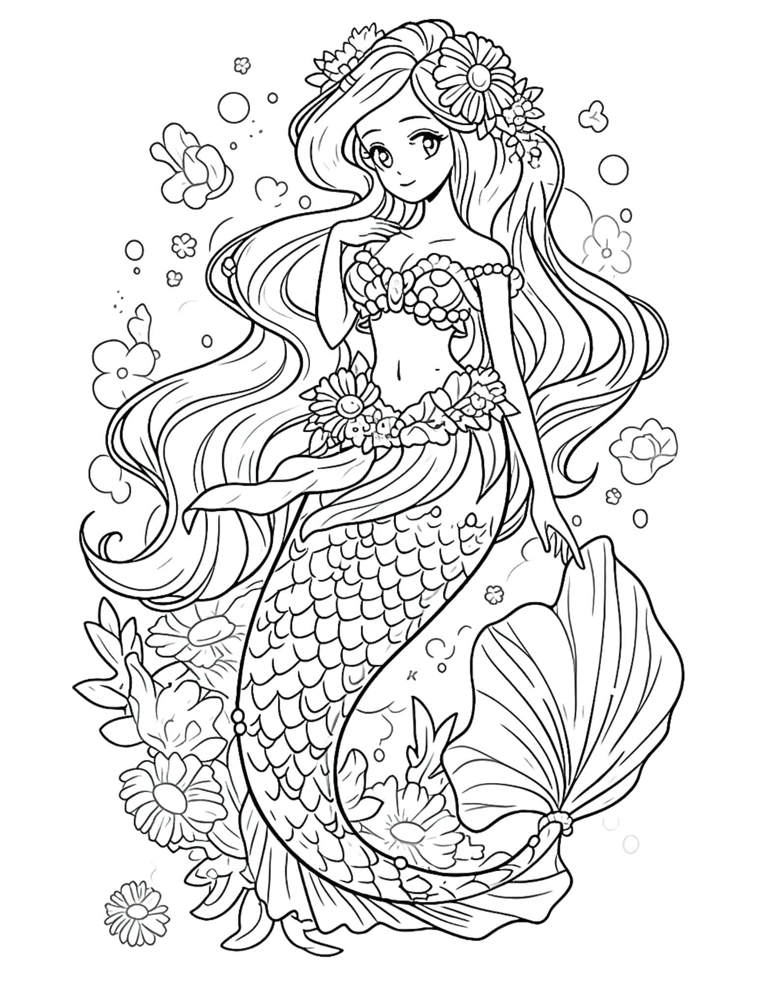 32 Spooky Evil Mermaid Coloring Pages Printable 16